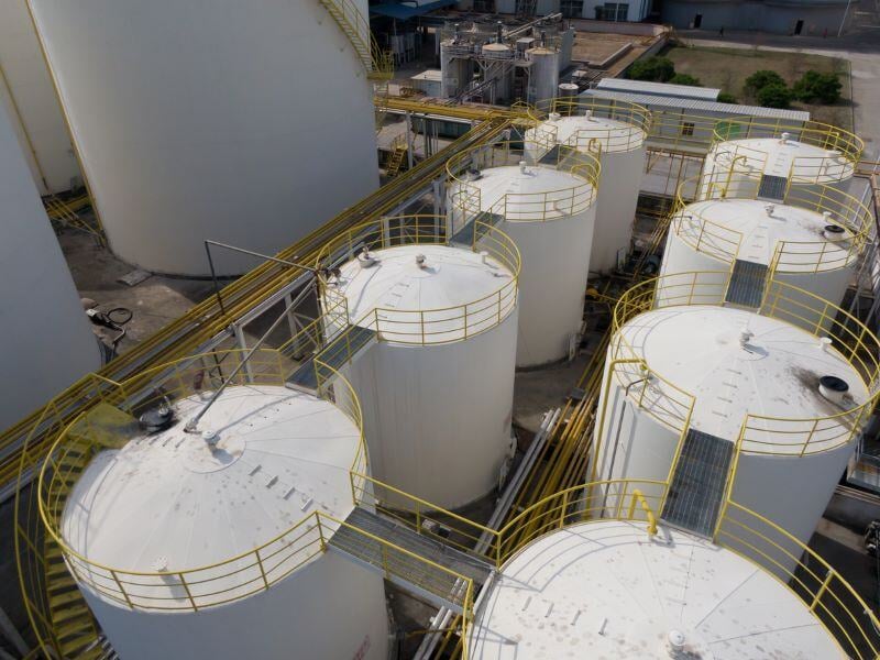 A photo of a fuel storage facility.